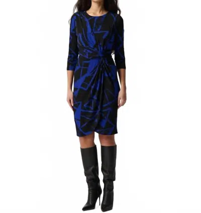 Joseph Ribkoff Silky Knit Geometric Print Sheath Dress In Multi In Blue