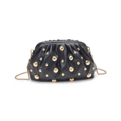 Urban Expressions Carey Gold Studded Crossbody Clutch In Black
