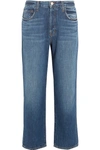 J Brand Ivy Cropped High-rise Straight-leg Jeans In Blu