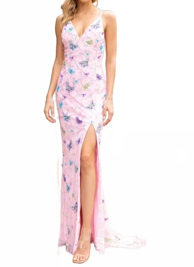 Primavera Plunging V-neckline Dress In Pink In Pink