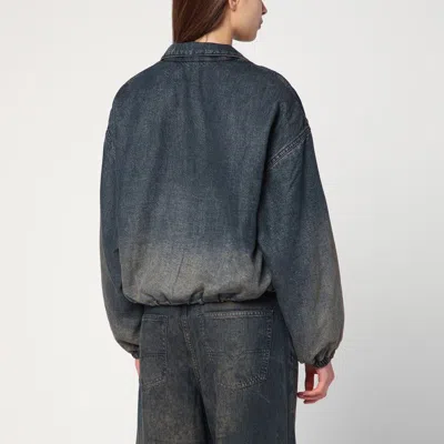 Diesel De-flower Jacket In Medium Blue With Faded Effect Women In Gray