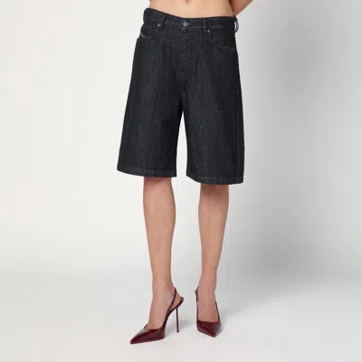 Diesel De-sire Bermuda Shorts In Dark Denim Women In Black