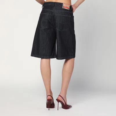Diesel De-sire Bermuda Shorts In Dark Denim Women In Black