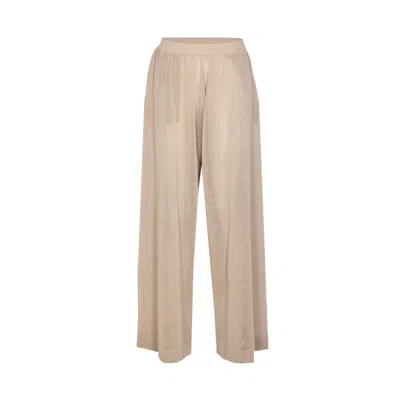 Alaïa Sheer Wide-leg Trousers Elastic Waistband In Neutral