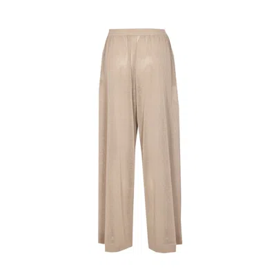 Alaïa Sheer Wide-leg Trousers Elastic Waistband In Neutral