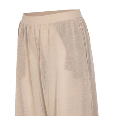 Alaïa Sheer Wide-leg Trousers Elastic Waistband In Neutral