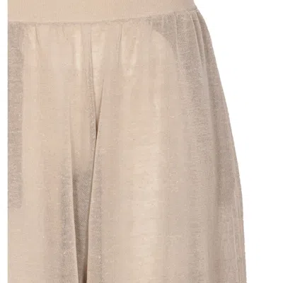 Alaïa Sheer Wide-leg Trousers Elastic Waistband In Neutral