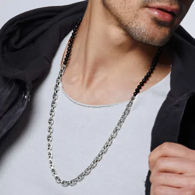 John Hardy Classic Chain Link Necklace With Black Onyx