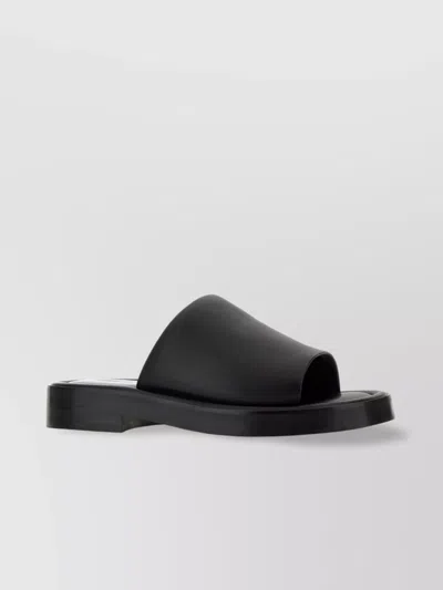 Ferragamo Logo Embossed Leather Slides