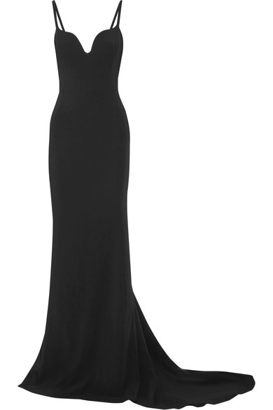 Stella Mccartney Woman Primrose Stretch-cady Gown Black In Indigo ...