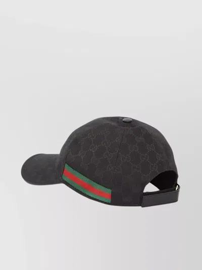 Gucci Cotton Blend Gg Hat With Web Ribbon In Black