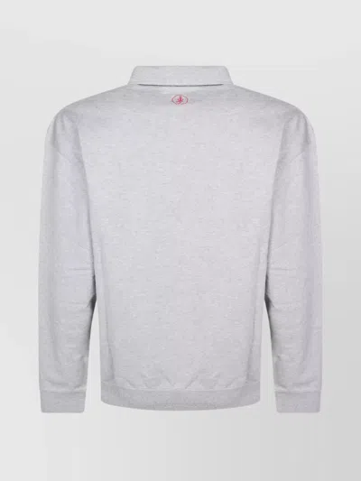 Jw Anderson Rugby Polo With Ribbed Cuffs And Hem In Gray