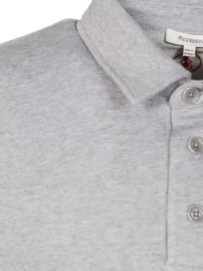 Jw Anderson Rugby Polo With Ribbed Cuffs And Hem In Gray