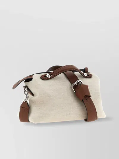 Fendi Soft Medium Shoulder Bag With Metal Studs
