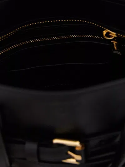 Moschino Structured Silhouette Handbag Top Handles In Black