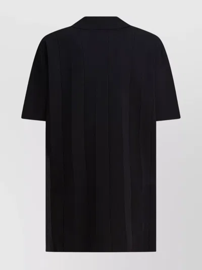 Max Mara Keyhole Short Sleeve Tie Detail Top In Black