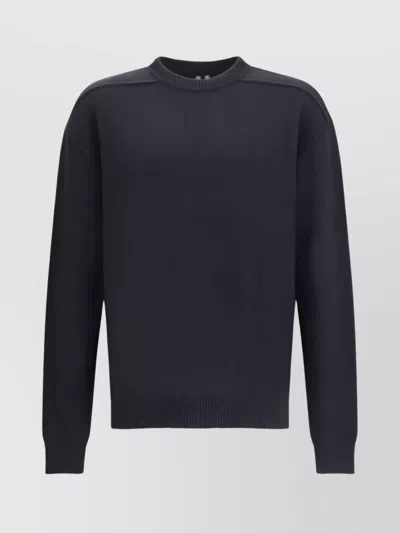 Rick Owens Exposed Stitching Wool Sweater In Black