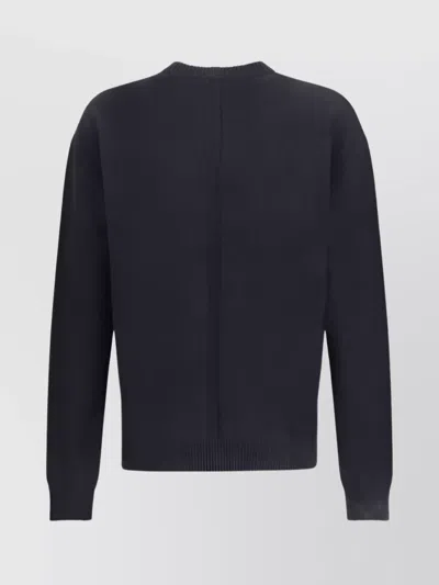 Rick Owens Exposed Stitching Wool Sweater In Black