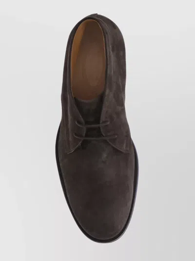 Tod's Suede Ankle Boot With Lace-up Closure And Rubber Sole