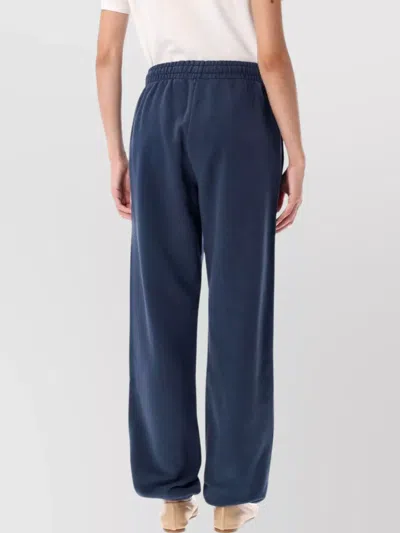 Anine Bing Elastic Waistband Relaxed Fit Trousers In Blue