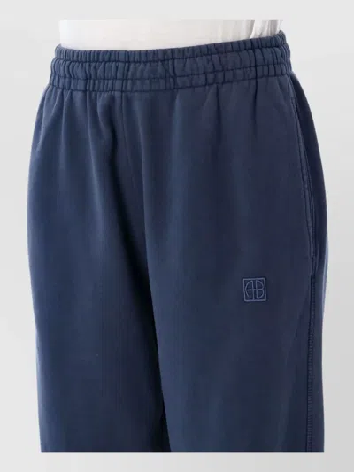 Anine Bing Elastic Waistband Relaxed Fit Trousers In Blue