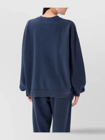 Anine Bing Miles Framed Monogram Sweatshirt In Blue