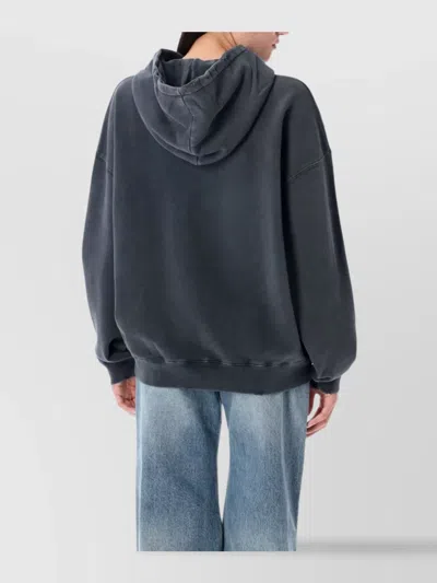 Anine Bing Harvey Logo-print Cotton Hoodie In Blue