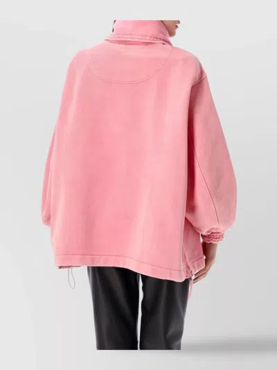 Attico Oversized Cotton Hooded Anorak In Pink