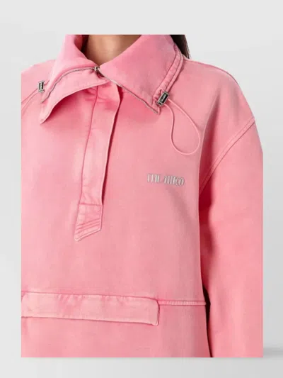 Attico Oversized Cotton Hooded Anorak In Pink