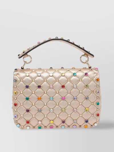 Valentino Quilted Studs Shoulder Bag With Adaptable Strap