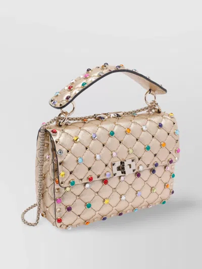 Valentino Quilted Studs Shoulder Bag With Adaptable Strap