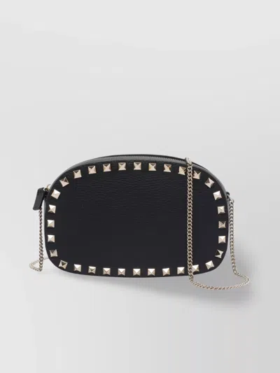 Valentino Garavani Valentino Rockstud Mini Grainy Leather Crossbody In Black