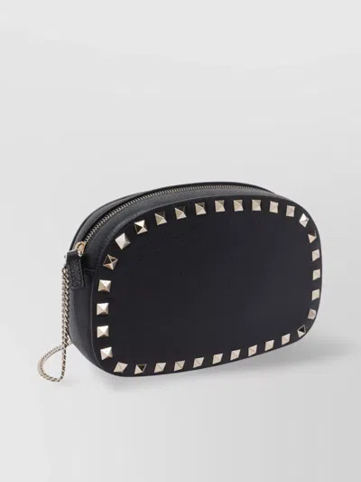 Valentino Garavani Valentino Rockstud Mini Grainy Leather Crossbody In Black
