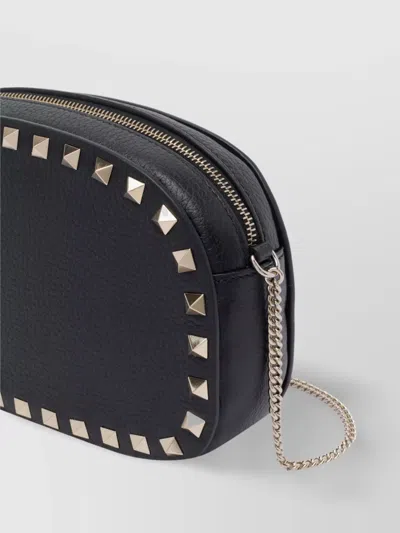 Valentino Garavani Valentino Rockstud Mini Grainy Leather Crossbody In Black
