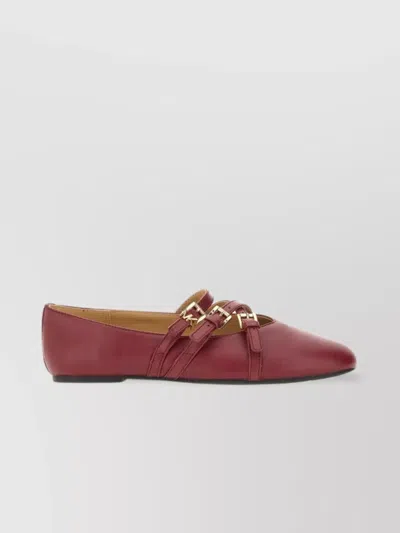 Michael Kors Buckle Strappy Ballerina Shoes Round Toe
