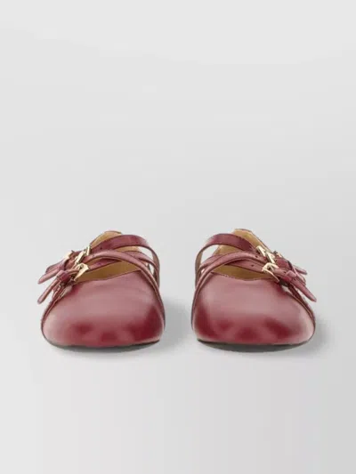 Michael Kors Buckle Strappy Ballerina Shoes Round Toe