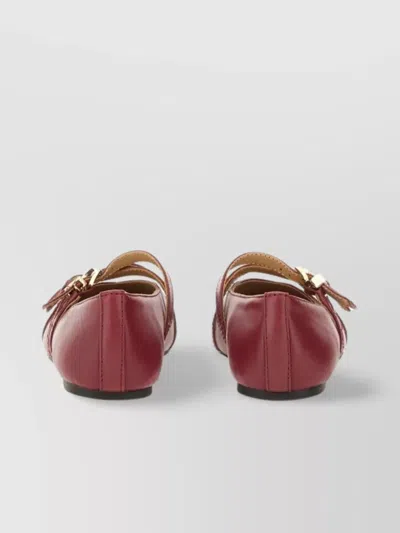 Michael Kors Buckle Strappy Ballerina Shoes Round Toe