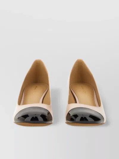 Michael Kors Block Heel Round Toe Two-tone Pumps