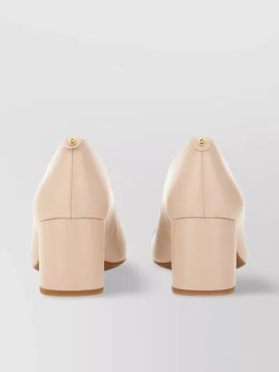 Michael Kors Block Heel Round Toe Two-tone Pumps