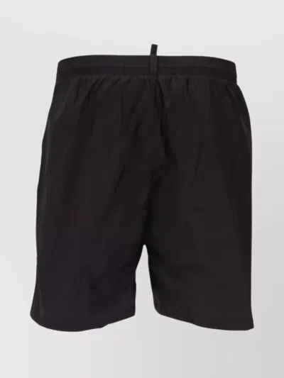 Dsquared2 Elastic Waistband Shorts With Side Pockets In Black
