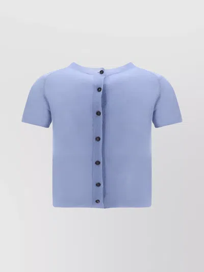 Haikure Silhouette Enhancing Crew Neck T-shirt In Blue
