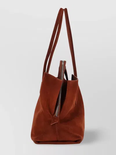 Attico Rectangular Suede Finish Double Handles Shoulder Bag