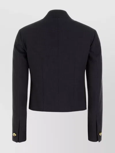 Bottega Veneta Cotton Blend Blazer Front Pockets In Black