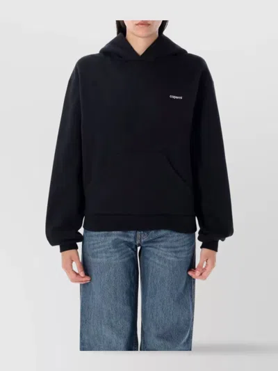 Coperni Horn Hoodie Kangaroo Pocket In Black