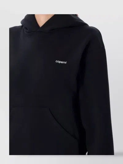 Coperni Horn Hoodie Kangaroo Pocket In Black