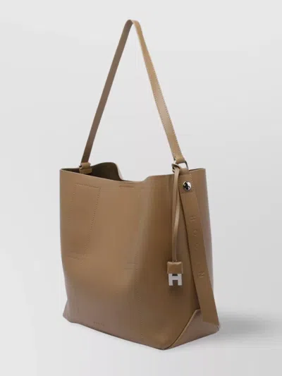 Hogan Shopper Shoulder Bag Top Handle In Brown