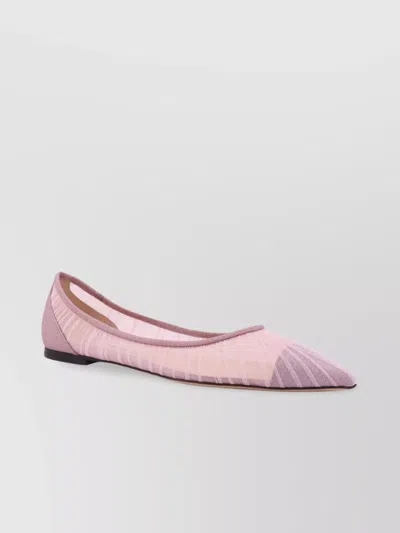 Jimmy Choo Glittered Tulle Ballerinas Pointed Toe