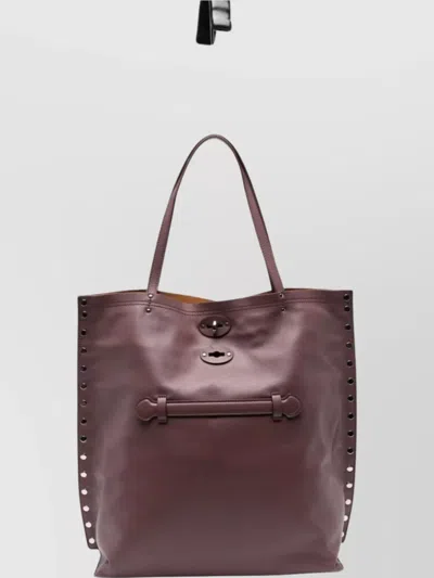 Zanellato Saeta Medium Leather Tote Bag With Studded Detailing