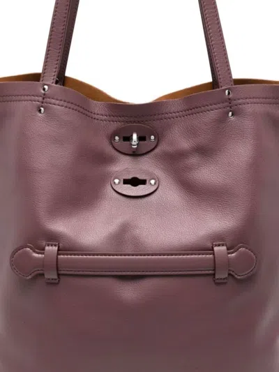 Zanellato Saeta Medium Leather Tote Bag With Studded Detailing