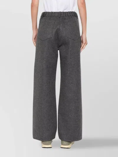 Brunello Cucinelli Women Wool Drawstring Trousers In Gray